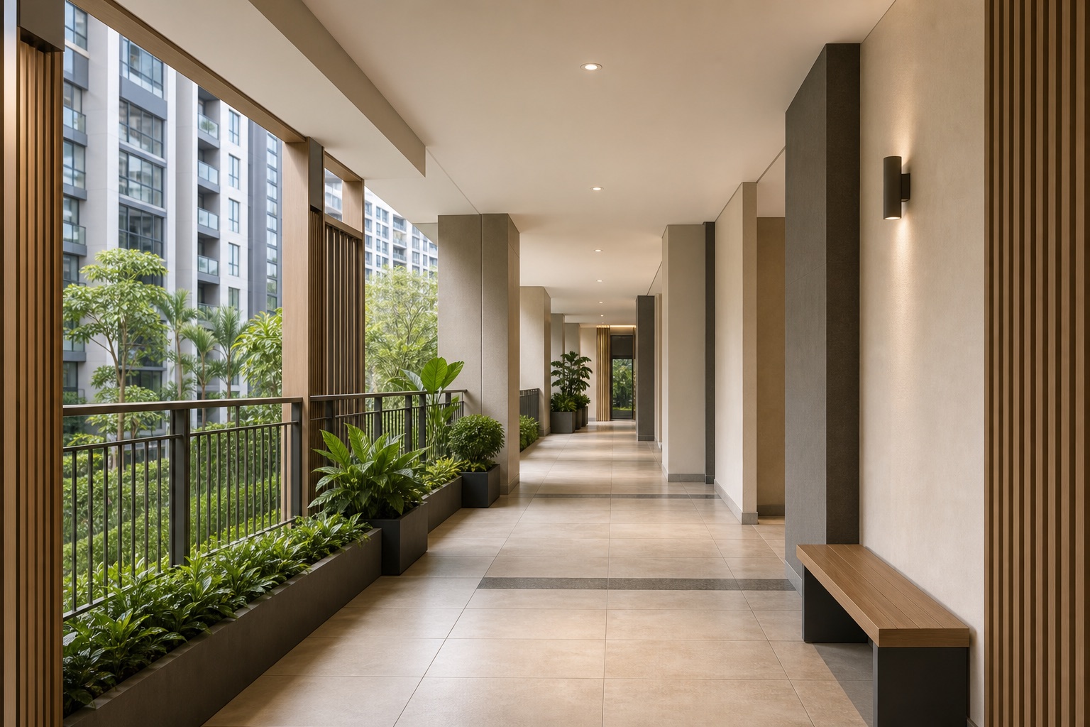 Well-maintained premium condominium common area