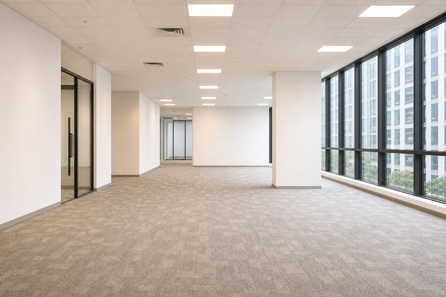 Clean handover-ready reinstated commercial office space